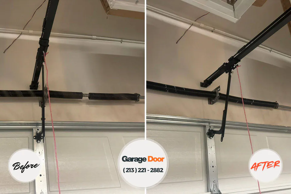 Before and after: garage door repair London, AR